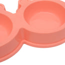 2 in 1 Stainless Steel Bowls, Anti-slippery Mat Cartoon Shape Detachable Pets Bowls, Random Color Delivery(Pink)