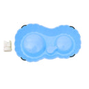 Pumpkin Shape Dog Cat Food Dish + Drinking Water Double Bowls with Automatic Water Dispenser, Size: S (Blue)