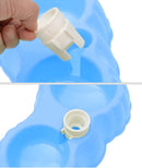 Pumpkin Shape Dog Cat Food Dish + Drinking Water Double Bowls with Automatic Water Dispenser, Size: S (Blue)