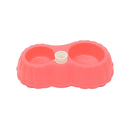 Pumpkin Shape Dog Cat Food Dish + Drinking Water Double Bowls with Automatic Water Dispenser, Size: S(Magenta)