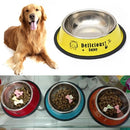 Stainless Steel Bowls, Anti-slip Colorful Paint Printed Pets Bowls, Bowl Diameter: 19.5 cm, Bowl Bottom Diameter: 22.5 cm(Yellow)