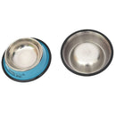 Stainless Steel Bowls, Anti-slip Colorful Paint Printed Pets Bowls, Bowl Diameter: 22.5 cm, Bowl Bottom Diameter: 29.5 cm(Blue)