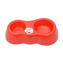 Dog Cat Food Dish + Drinking Water Double Bowls with Automatic Water Dispenser(Red)