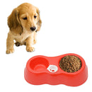 Dog Cat Food Dish + Drinking Water Double Bowls with Automatic Water Dispenser(Red)