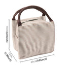 Multifunctional Thicken Stripe Cloth Lunchbox Bag Handbag Lunch Heat Preservation Cold Insulation Bag Storage Bag, Size: 23x17x15cm(Grey)