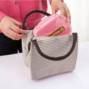 Multifunctional Thicken Stripe Cloth Lunchbox Bag Handbag Lunch Heat Preservation Cold Insulation Bag Storage Bag, Size: 23x17x15cm(Grey)
