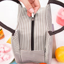 Multifunctional Thicken Stripe Cloth Lunchbox Bag Handbag Lunch Heat Preservation Cold Insulation Bag Storage Bag, Size: 23x17x15cm(Grey)
