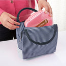 Multifunctional Thicken Stripe Cloth Lunchbox Bag Handbag Lunch Heat Preservation Cold Insulation Bag Storage Bag, Size: 23x17x15cm(Blue)