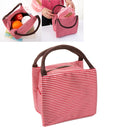 Multifunctional Thicken Stripe Cloth Lunchbox Bag Handbag Lunch Heat Preservation Cold Insulation Bag Storage Bag, Size: 23x17x15cm(Red)