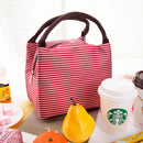 Multifunctional Thicken Stripe Cloth Lunchbox Bag Handbag Lunch Heat Preservation Cold Insulation Bag Storage Bag, Size: 23x17x15cm(Red)