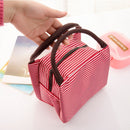 Multifunctional Thicken Stripe Cloth Lunchbox Bag Handbag Lunch Heat Preservation Cold Insulation Bag Storage Bag, Size: 23x17x15cm(Red)