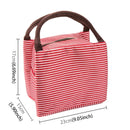 Multifunctional Thicken Stripe Cloth Lunchbox Bag Handbag Lunch Heat Preservation Cold Insulation Bag Storage Bag, Size: 23x17x15cm(Red)
