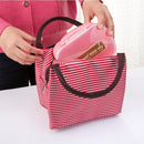 Multifunctional Thicken Stripe Cloth Lunchbox Bag Handbag Lunch Heat Preservation Cold Insulation Bag Storage Bag, Size: 23x17x15cm(Red)