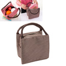 Multifunctional Thicken Stripe Cloth Lunchbox Bag Handbag Lunch Heat Preservation Cold Insulation Bag Storage Bag, Size: 23x17x15cm(Brown)