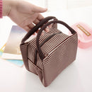 Multifunctional Thicken Stripe Cloth Lunchbox Bag Handbag Lunch Heat Preservation Cold Insulation Bag Storage Bag, Size: 23x17x15cm(Brown)