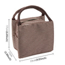 Multifunctional Thicken Stripe Cloth Lunchbox Bag Handbag Lunch Heat Preservation Cold Insulation Bag Storage Bag, Size: 23x17x15cm(Brown)