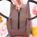 Multifunctional Thicken Stripe Cloth Lunchbox Bag Handbag Lunch Heat Preservation Cold Insulation Bag Storage Bag, Size: 23x17x15cm(Brown)
