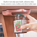 Effortless Bottle Can Opener Under the Kitchen Cabinet Countertop Lid Remover (Pink)