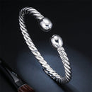 Europe and America Style Female Brass-plating Jewelry Silver Garlic Magnetic Health Open Bracelet, Size: 8mm*17cm(Silver)