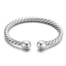 Europe and America Style Female Brass-plating Jewelry Silver Garlic Magnetic Health Open Bracelet, Size: 8mm*17cm(Silver)