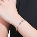 Europe and America Style Female Brass-plating Jewelry Silver Garlic Magnetic Health Open Bracelet, Size: 8mm*17cm(Silver)