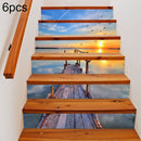 6 PCS DIY Creative Silent Sea Stairs Sticker Home Decoration, Size: 18*100cm