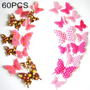 60 PCS Home Decoration Originality PVC 3D Butterfly Wall Paste