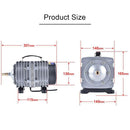 ACO-012 320W 143L/Min Electromagnetic Air Pump Compressor Seafood Fish Tank Increase Oxygen Air Flow Spliter, US Plug
