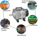 ACO-012 320W 143L/Min Electromagnetic Air Pump Compressor Seafood Fish Tank Increase Oxygen Air Flow Spliter, US Plug