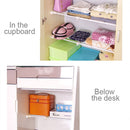 Wardrobe Storage Layered Baffle Cabinet Shelf Dormitory Partition Cupboard Partition Board, Width: 24cm, Stretch Range: 30-40cm (White)