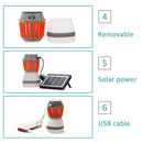 IP67 Waterproof LED Mosquito Killer Night Lamp Rechargeable Outdoor Travel Insects Flies Pest Killer with Solar Panel