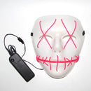 Halloween Terror Ghost Cosplay Mask LED Luminous Flash Mask (White Light)