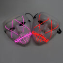 Halloween Terror Ghost Cosplay Mask LED Luminous Flash Mask (Ice Blue Light)