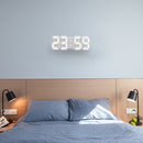 Multi-Function Large 3D LED Digital Wall Alarm Clock with Snooze Function, 12/24 Hours Display for Home, Kitchen, Office, DC 5V, CE Certificated(White)