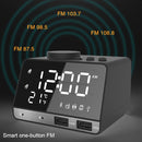 K11 Bluetooth Alarm Clock Speaker Creative Digital Music Clock Display Radio with Dual USB Interface, Support U Disk / TF Card / FM / AUX, US Plug(White)