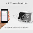 K11 Bluetooth Alarm Clock Speaker Creative Digital Music Clock Display Radio with Dual USB Interface, Support U Disk / TF Card / FM / AUX, US Plug(White)