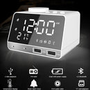 K11 Bluetooth Alarm Clock Speaker Creative Digital Music Clock Display Radio with Dual USB Interface, Support U Disk / TF Card / FM / AUX, US Plug(White)