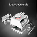 K11 Bluetooth Alarm Clock Speaker Creative Digital Music Clock Display Radio with Dual USB Interface, Support U Disk / TF Card / FM / AUX, US Plug(White)