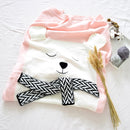 White Bear Pattern Stereoscopic Ears Baby Knitted Blanket(Pink)