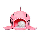 Indoor Pet Dog Puppy Cat Warm House Sharks Pet Sleeping Bed Nest, M Size: 50x50x48cm(Pink)
