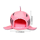 Indoor Pet Dog Puppy Cat Warm House Sharks Pet Sleeping Bed Nest, M Size: 50x50x48cm(Pink)