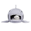 Indoor Pet Dog Puppy Cat Warm House Sharks Pet Sleeping Bed Nest, M Size: 50x50x48cm(Grey)