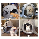 Indoor Pet Dog Puppy Cat Warm House Sharks Pet Sleeping Bed Nest, M Size: 50x50x48cm(Grey)