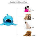 Indoor Pet Dog Puppy Cat Warm House Sharks Pet Sleeping Bed Nest, M Size: 50x50x48cm (Blue)