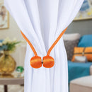 2 PCS Fashion Woven Punch-Free Beef Tendon Magnetic Buckle Curtain Strap(Orange)