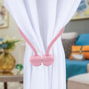 2 PCS Fashion Woven Punch-Free Beef Tendon Magnetic Buckle Curtain Strap(Pink)