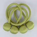 2 PCS Fashion Woven Punch-Free Beef Tendon Magnetic Buckle Curtain Strap(Green)
