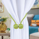 2 PCS Fashion Woven Punch-Free Beef Tendon Magnetic Buckle Curtain Strap(Green)