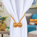 2 PCS Fashion Woven Punch-Free Beef Tendon Magnetic Buckle Curtain Strap(Gold)