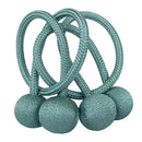 2 PCS Fashion Woven Punch-Free Beef Tendon Magnetic Buckle Curtain Strap(Lake Blue)
